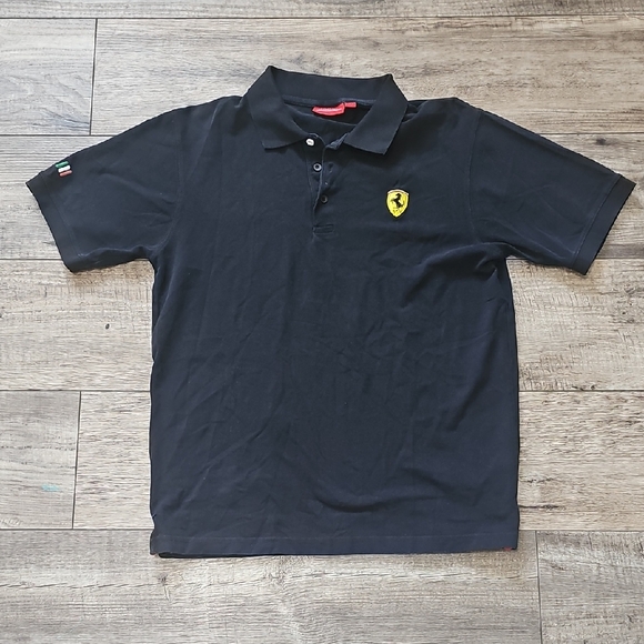 Ferrari Black Officially Licensed Scuderia Black T Shirt Shirt Logo - Picture 1 of 9